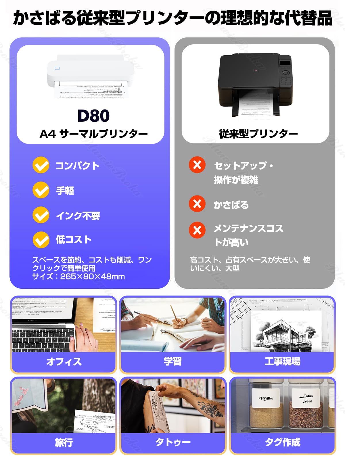 Amazon.co.jp: 【2026年新型】サーマルプリンター A4 タトゥー